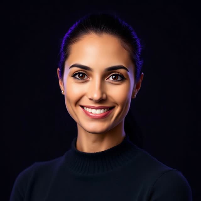 Source portrait of the synthetic example presenter